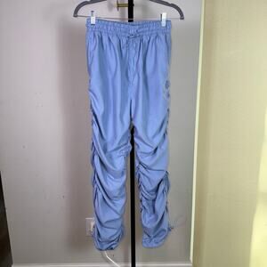Refuge Sky Blue Ruched Stacked Parachute Jogger Pants Medium